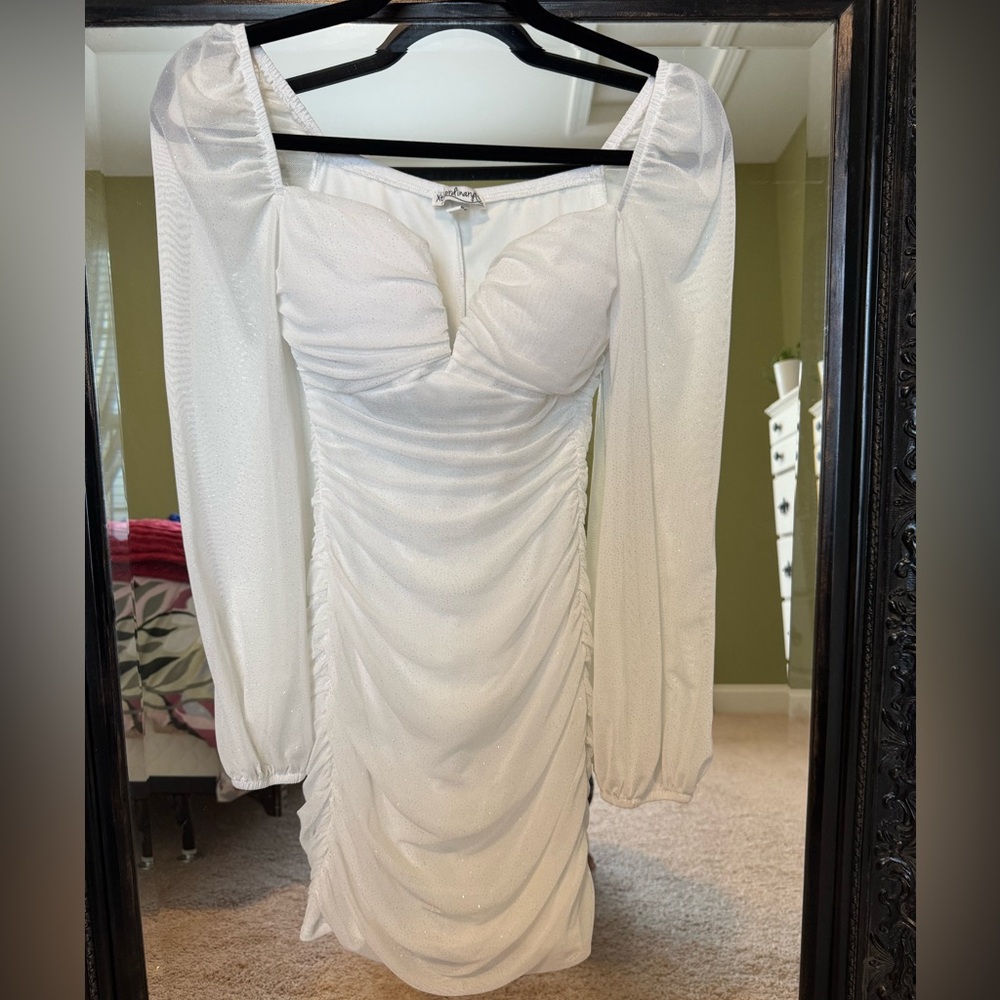 White Homecoming Longsleeve dress
